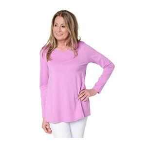 LOGO Principles by Lori Goldstein Top Size XL Long Sleeve Scoop Neck Violet NEW